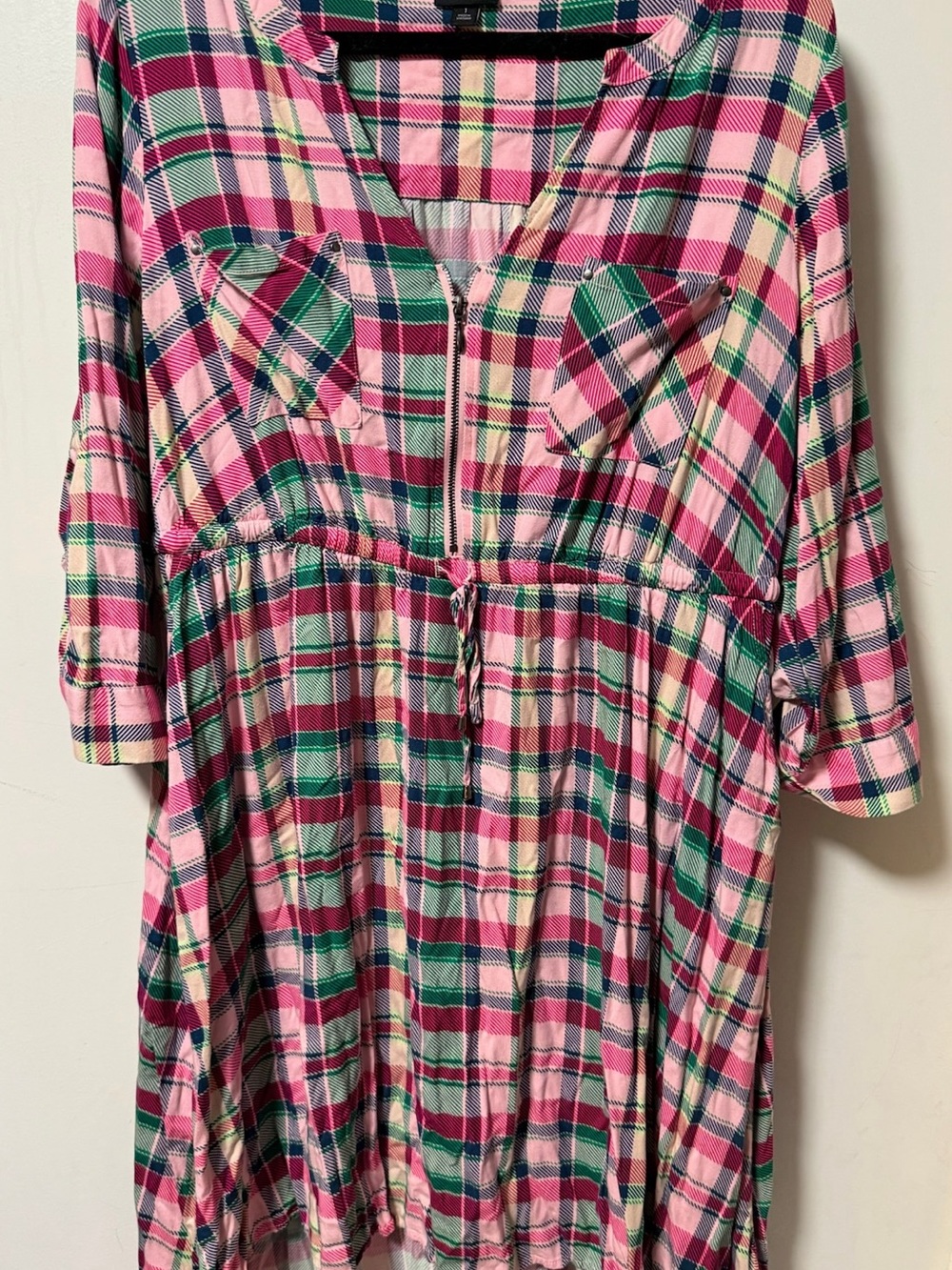 torrid Pink, Green & Navy Plaid dress